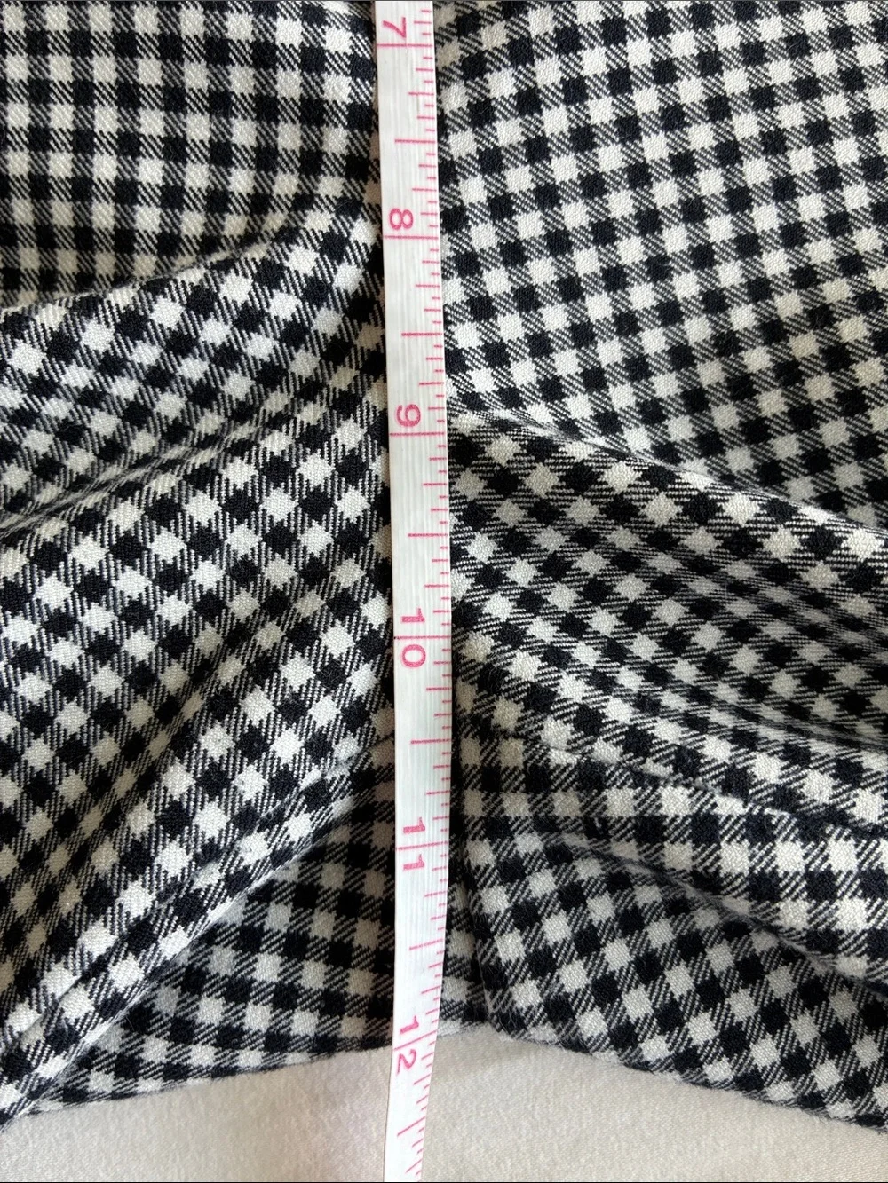 J Crew Cameron Gingham Pants in Black and White, Size 10